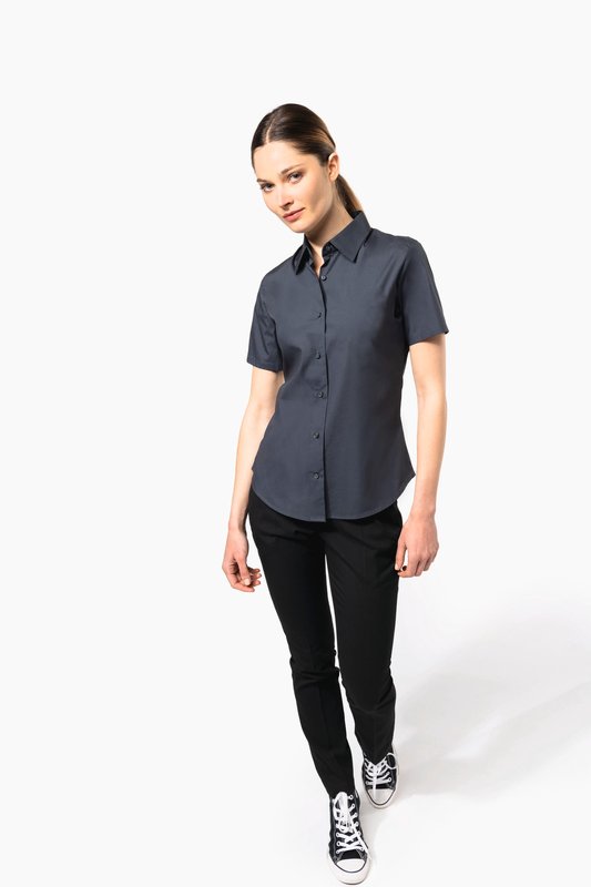 Chemise coton / élasthanne manches courtes femme – Image 4