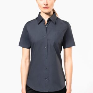 Chemise coton / élasthanne manches courtes femme