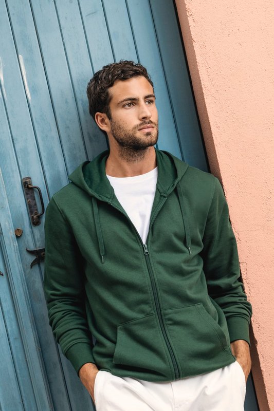 Sweat-shirt écoresponsable zippé à capuche homme – Image 13