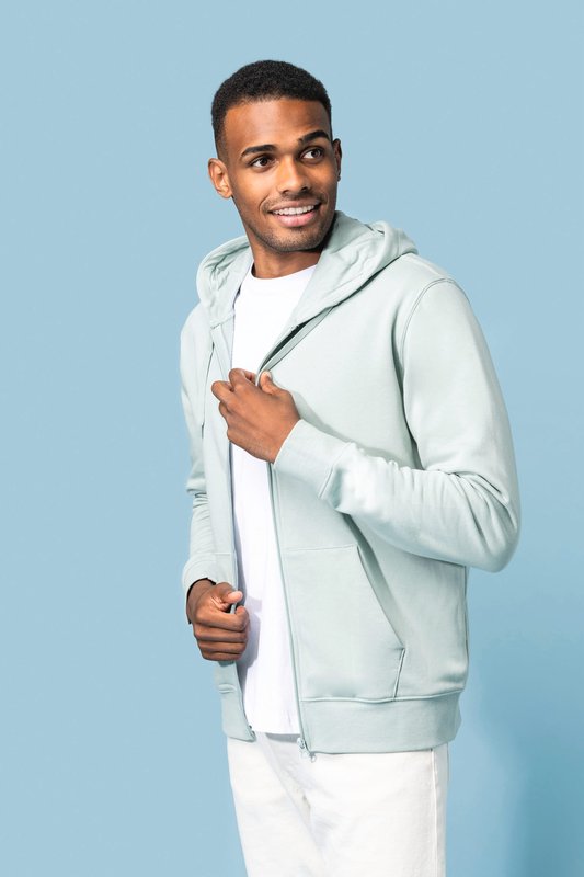 Sweat-shirt écoresponsable zippé à capuche homme – Image 14