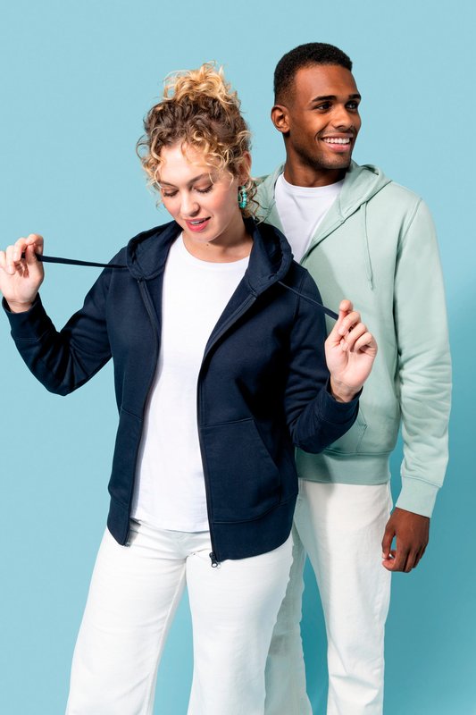 Sweat-shirt écoresponsable zippé à capuche femme – Image 21
