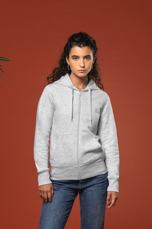 Sweat-shirt écoresponsable zippé à capuche femme