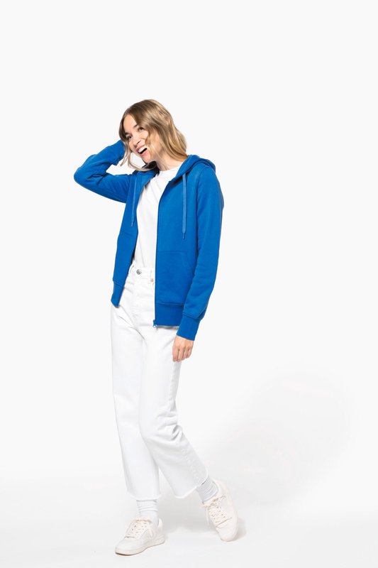 Sweat-shirt écoresponsable zippé à capuche femme – Image 11
