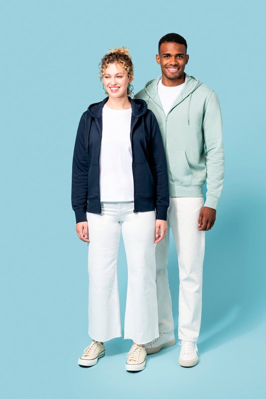 Sweat-shirt écoresponsable zippé à capuche femme – Image 26