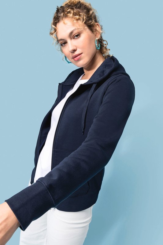 Sweat-shirt écoresponsable zippé à capuche femme – Image 29