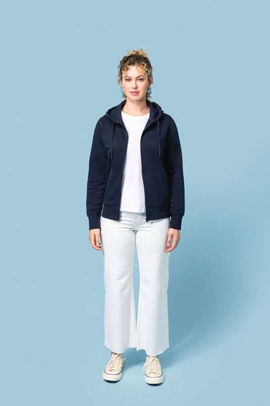 Sweat-shirt écoresponsable zippé à capuche femme – Image 31