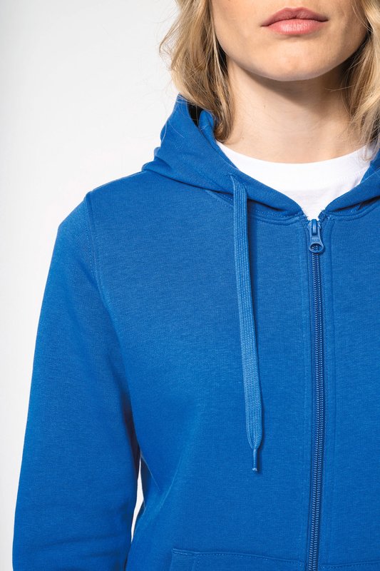 Sweat-shirt écoresponsable zippé à capuche femme – Image 5