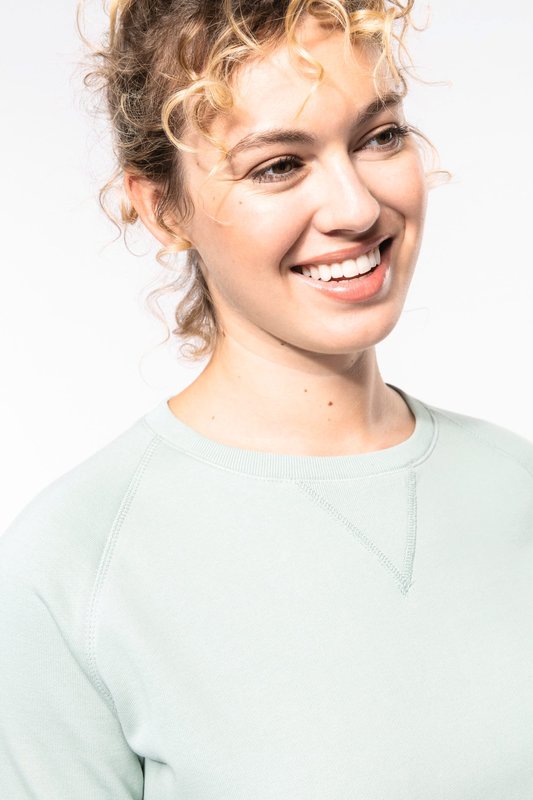 Sweat-shirt Bio col rond manches raglan femme – Image 8