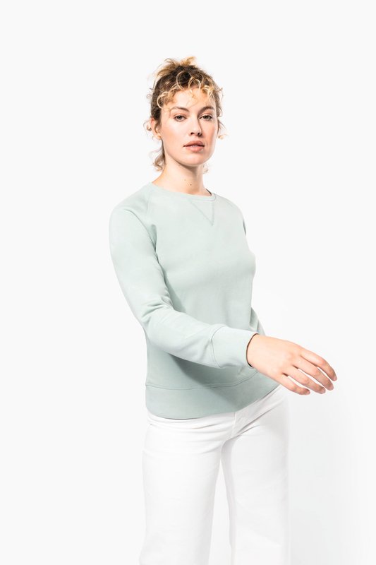 Sweat-shirt Bio col rond manches raglan femme – Image 4