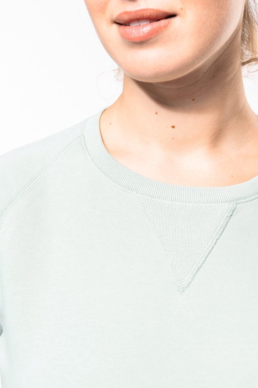 Sweat-shirt Bio col rond manches raglan femme – Image 11