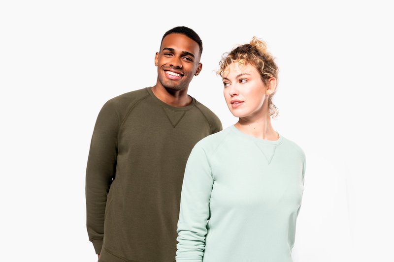 Sweat-shirt Bio col rond manches raglan femme – Image 17