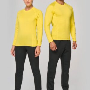 T-shirt double peau sport manches longues unisexe