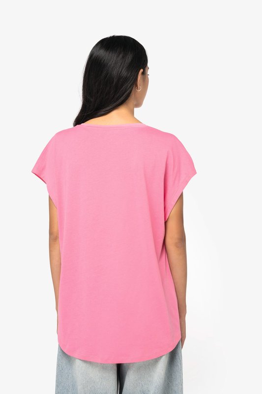 T-shirt écoresponsable loose à col V femme – Image 5