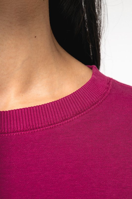 Sweat-shirt écoresponsable à col rond oversize crop femme – Image 9