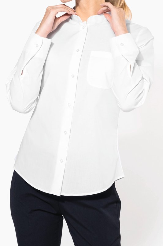 Chemise col mao manches longues femme – Image 26