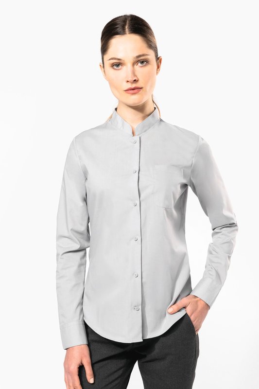 Chemise col mao manches longues femme
