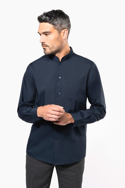 Chemise col mao manches longues