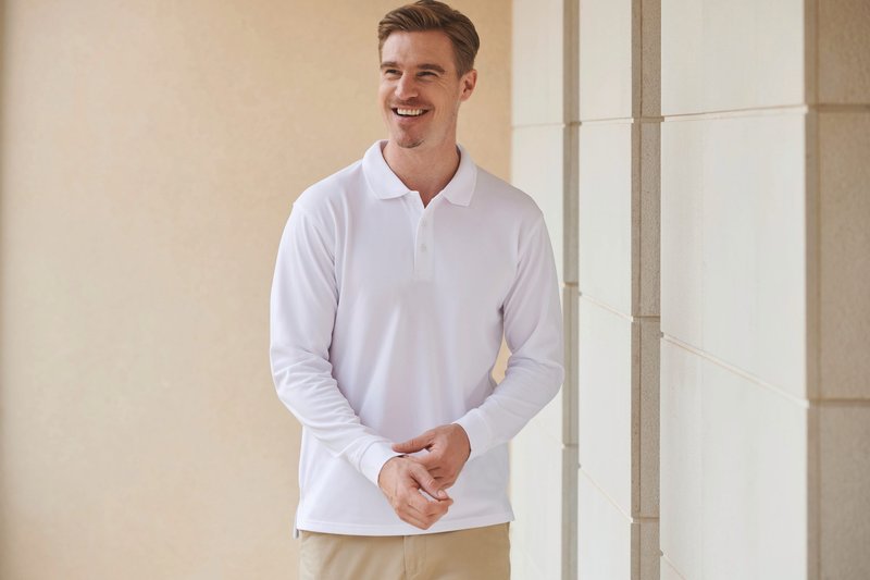 Polo Cool Plus Manches longues Unisexe – Image 3