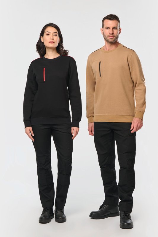 Sweat-shirt Day To Day zip poche contrastée unisexe – Image 18