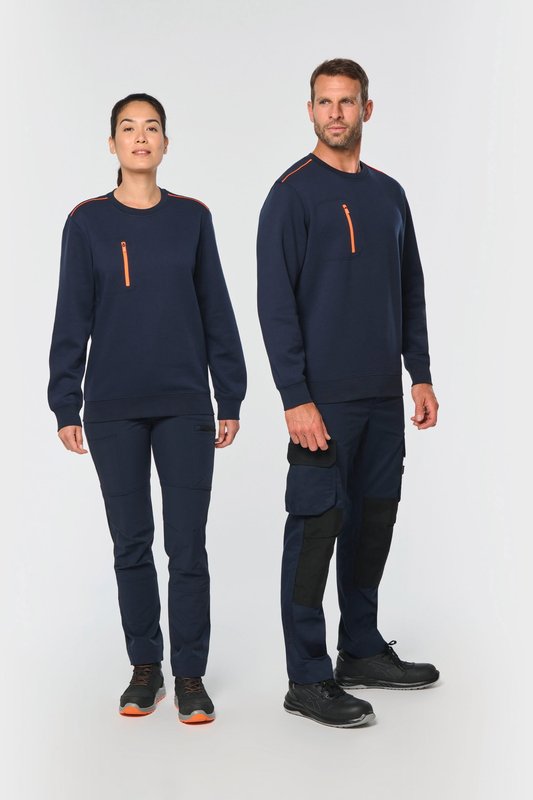 Sweat-shirt Day To Day zip poche contrastée unisexe