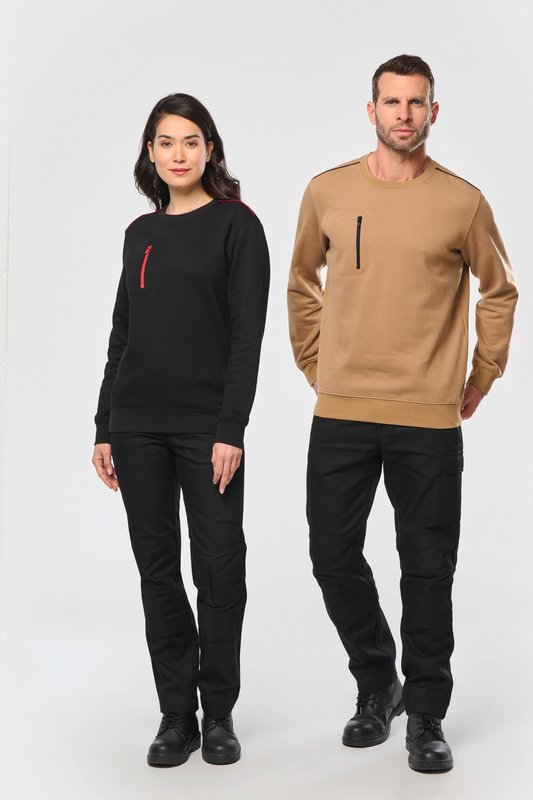 Sweat-shirt Day To Day zip poche contrastée unisexe – Image 19