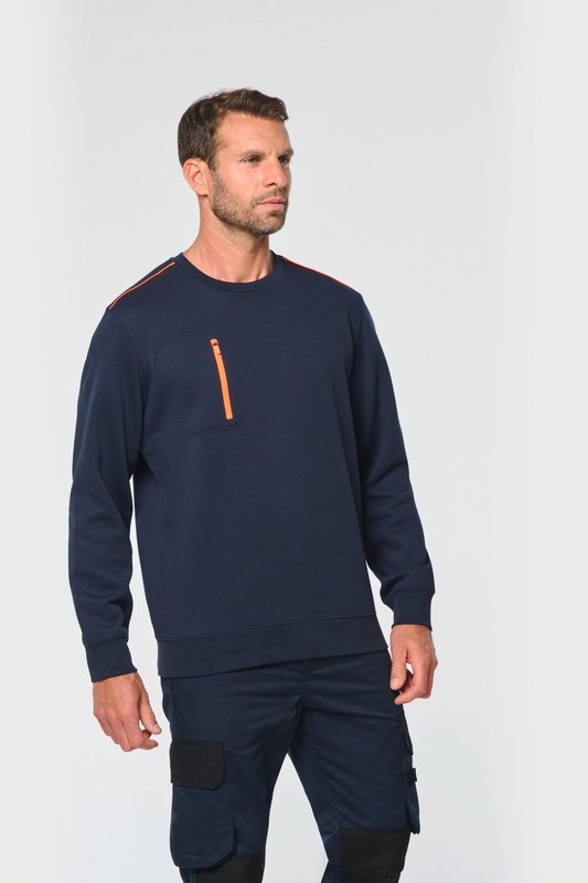 Sweat-shirt Day To Day zip poche contrastée unisexe – Image 3
