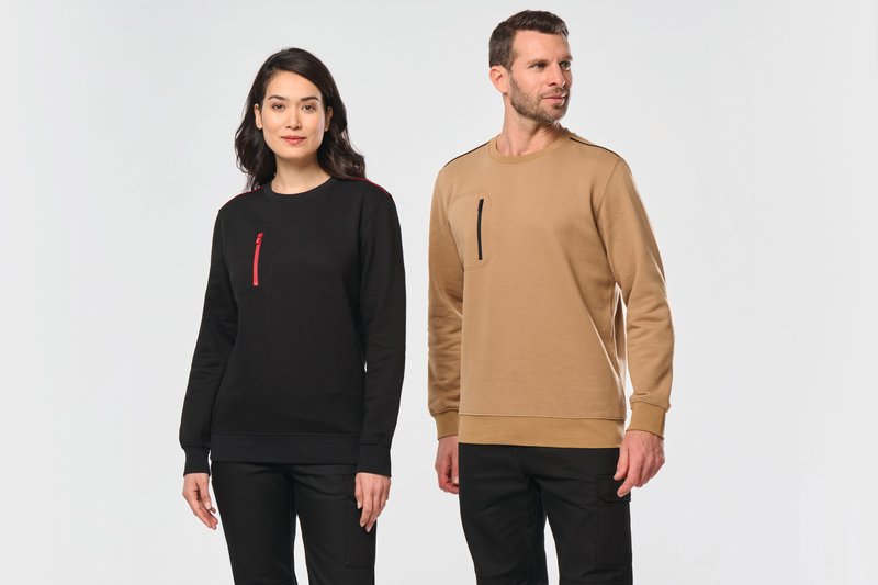 Sweat-shirt Day To Day zip poche contrastée unisexe – Image 32
