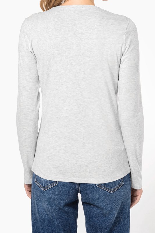 T-shirt col V manches longues femme – Image 14