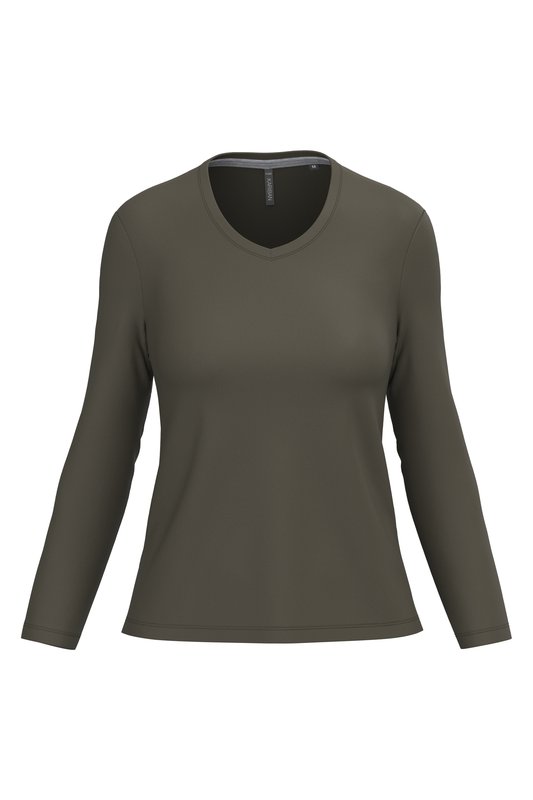 T-shirt col V manches longues femme – Image 20