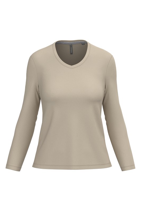 T-shirt col V manches longues femme – Image 23