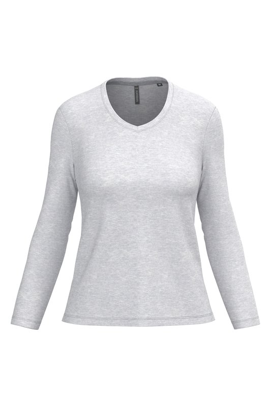 T-shirt col V manches longues femme – Image 16